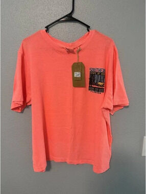 6176 Large U.S. Vintage Coral Panama City Beach Florida Graphic T-Shirt